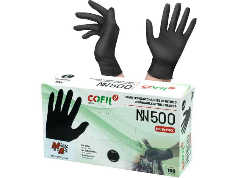 Nitrilinės vienkartinės pirštinės XL juodos (100vnt.) AMTRA MA Professional - image 3