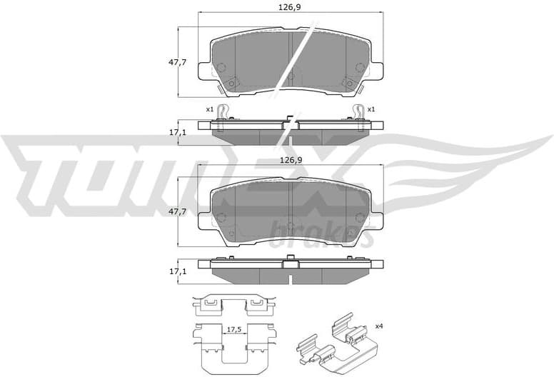 Brake pads rear TX 18-97