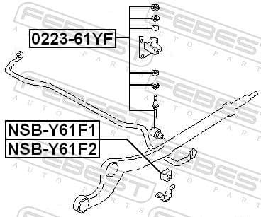 Mounting, stabiliser bar NSB-Y61F1 - image 2
