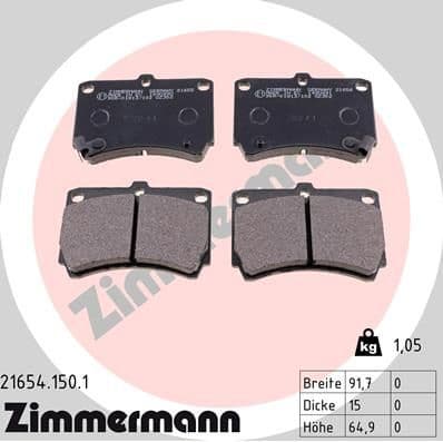 Brake Pad Set, disc brake 21654.150.1