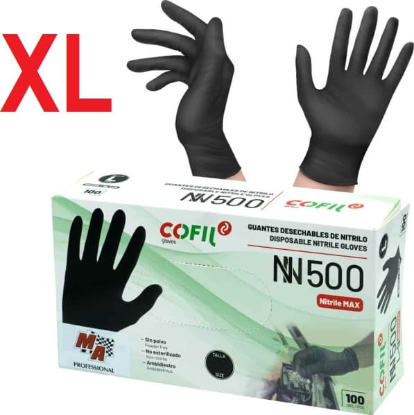 Nitrilinės vienkartinės pirštinės XL juodos (100vnt.) AMTRA MA Professional - image 2