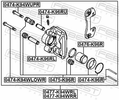 Guide Bolt, brake caliper 0474-K96RU - image 2
