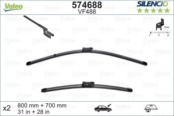 Wiper Blade SILENCIO FLAT BLADE SET 574688 - image 4