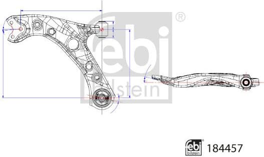 Control/Trailing Arm, wheel suspension 184457