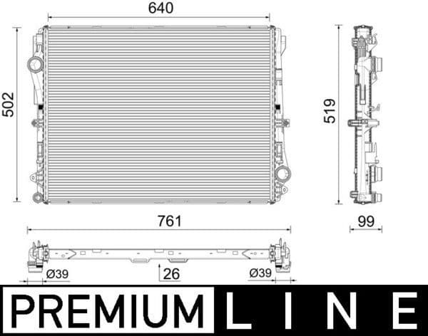 Radiator, engine cooling BEHR *** PREMIUM LINE *** CR 2604 000P