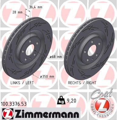 Brake Disc BLACK Z 100.3376.53
