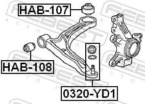 Mounting, control/trailing arm HAB-107 - image 2