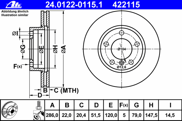 Brake Disc 24.0122-0115.1