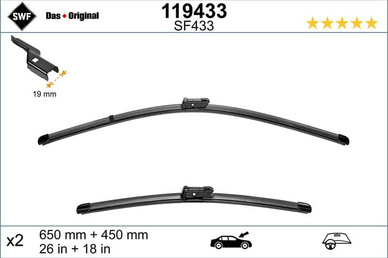 Wiper Blade DAS ORIGINAL SET 119433
