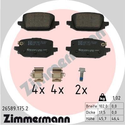 Brake Pad Set, disc brake 26589.175.2