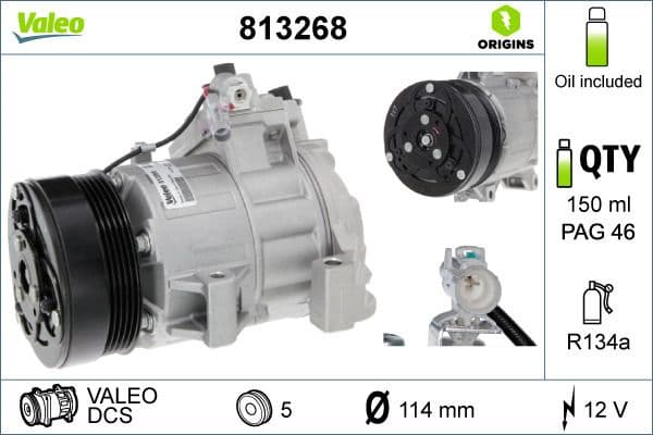Compressor, air conditioning VALEO ORIGINS NEW OE TECHNOLOGY 813268 - image 2