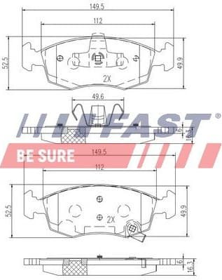 Brake Pad Set, disc brake FT29042