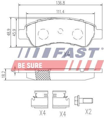 Brake Pad Set, disc brake FT29131