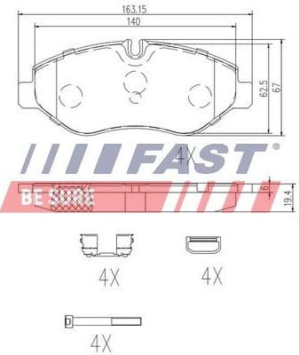 Brake Pad Set, disc brake FT29135