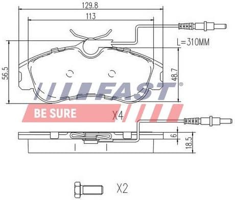 Brake Pad Set, disc brake FT29517