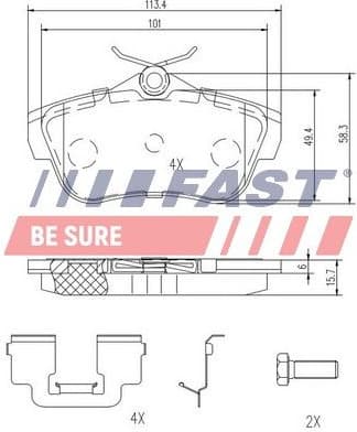 Brake Pad Set, disc brake FT29154
