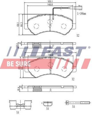 Brake Pad Set, disc brake FT29158