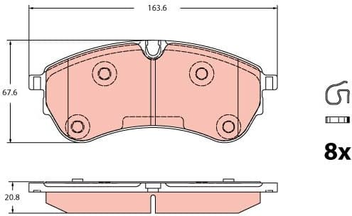 Brake pads front, Top Quality GDB2362