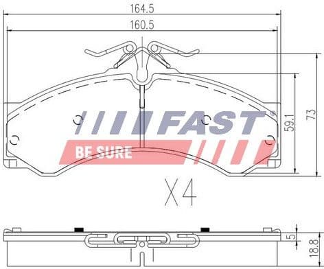 Brake Pad Set, disc brake FT29015