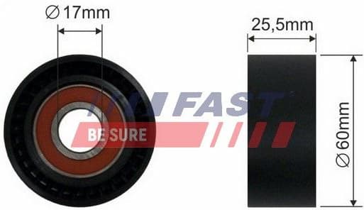 Tensioner Pulley, V-ribbed belt FT44534