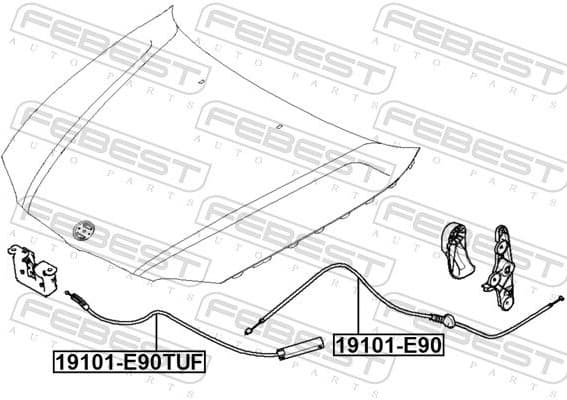 Bonnet Cable 19101-E90 - image 2