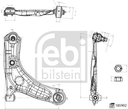Control/Trailing Arm, wheel suspension 185902