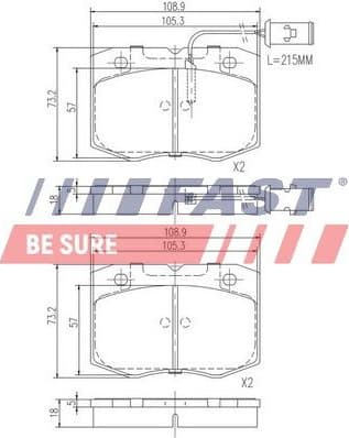 Brake Pad Set, disc brake FT29079