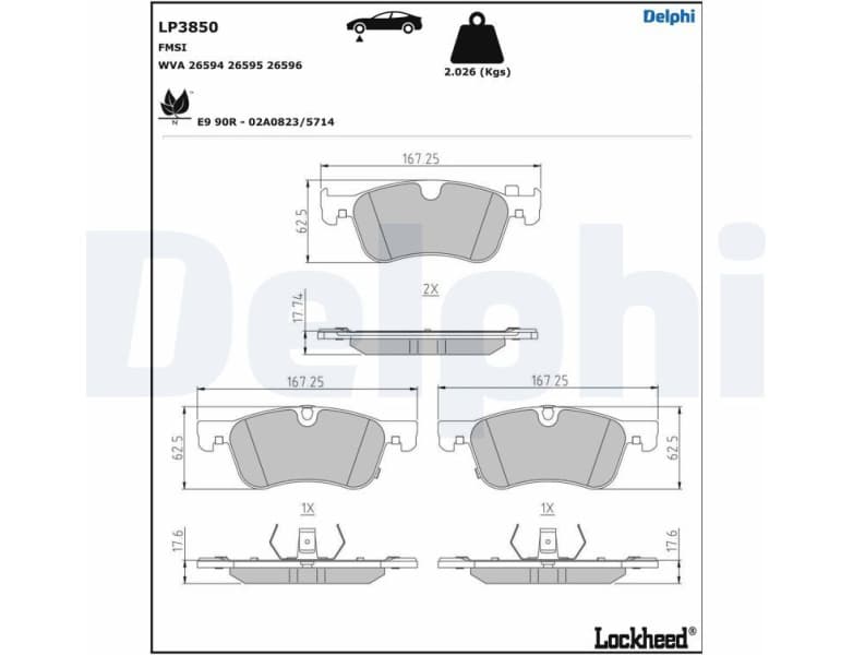 Brake Pad Set, disc brake LP3850