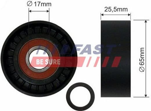 Tensioner Pulley, V-ribbed belt FT44567 - image 2