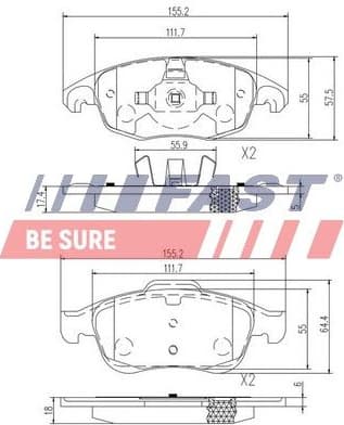 Brake Pad Set, disc brake FT29514
