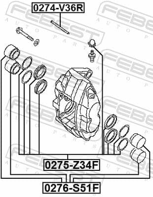 Guide Bolt, brake caliper 0274-V36R - image 2