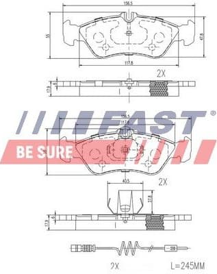 Brake Pad Set, disc brake FT29018