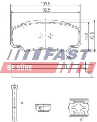 Brake Pad Set, disc brake FT29109