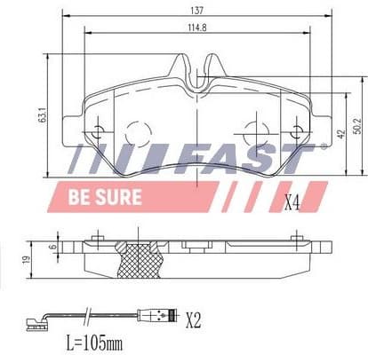 Brake Pad Set, disc brake FT29020
