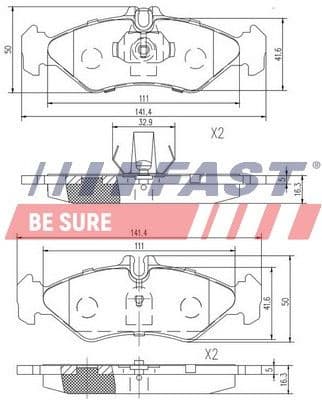 Brake Pad Set, disc brake FT29017