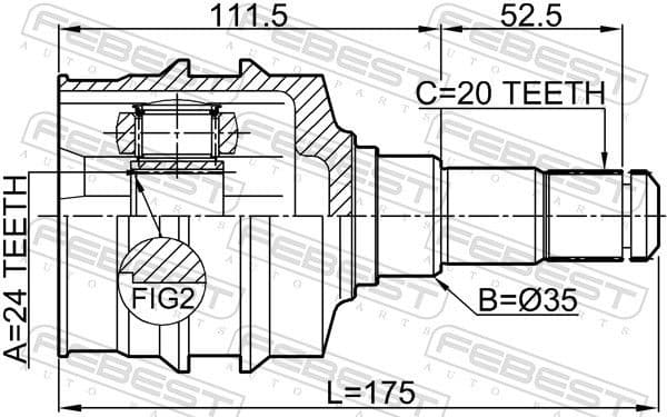Joint Kit, drive shaft 0111-SXV20LH - image 2