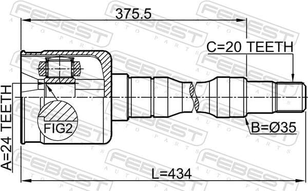 Joint Kit, drive shaft 0111-SXV20RH - image 2