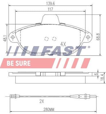 Brake Pad Set, disc brake FT29067