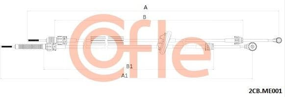 Cable Pull, manual transmission 92.2CB.ME001