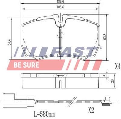 Brake Pad Set, disc brake FT29544