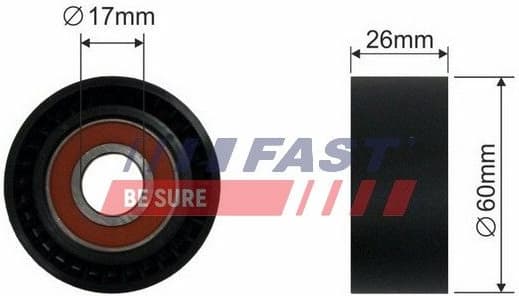 Tensioner Pulley, V-ribbed belt FT44535