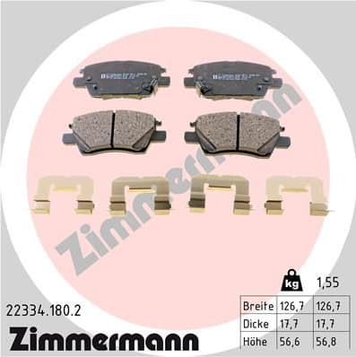 Brake Pad Set, disc brake 22334.180.2
