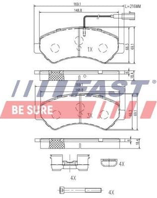 Brake Pad Set, disc brake FT29152