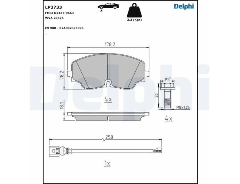 Brake Pad Set, disc brake LP3733