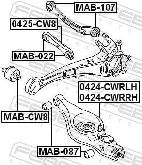 Control/Trailing Arm, wheel suspension 0424-CWRLH - image 2