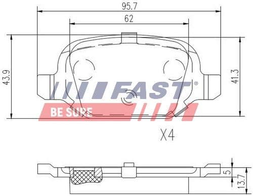 Brake Pad Set, disc brake FT29162
