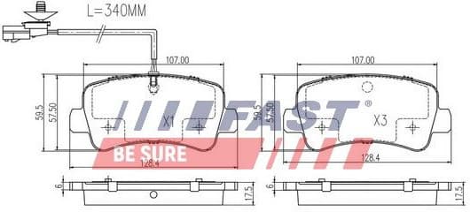 Brake Pad Set, disc brake FT29538