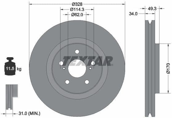 Brake Disc PRO+ 92349505
