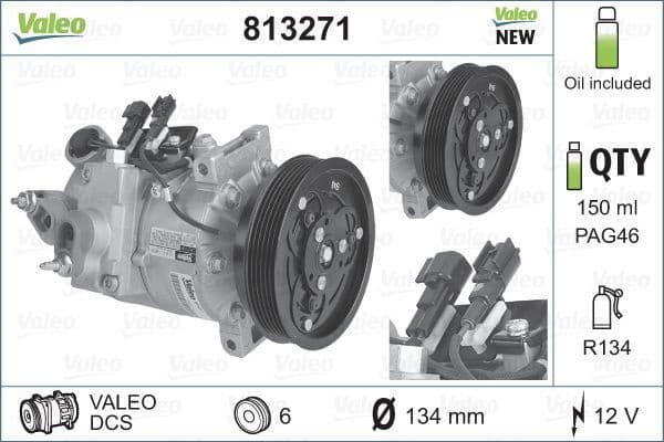 Compressor, air conditioning VALEO ORIGINS NEW OE TECHNOLOGY 813271 - image 2