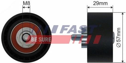 Deflection Pulley/Guide Pulley, V-belt FT44017